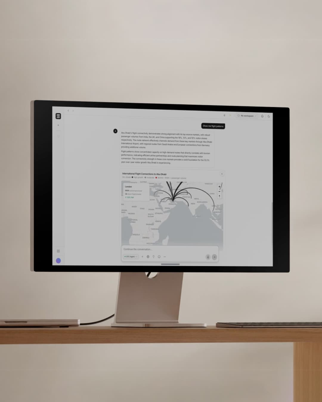 Philotic Desktop — flight patterns analysis on monitor